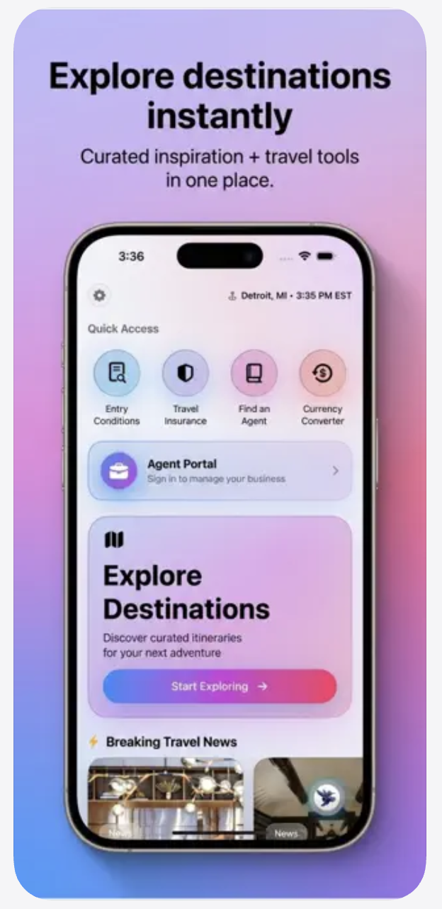 Explore destinations instantly — curated inspiration and travel tools in one place