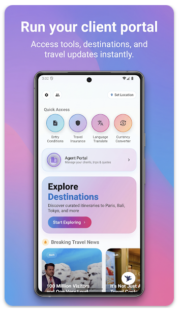 Run your client portal — access tools, destinations, and travel updates instantly